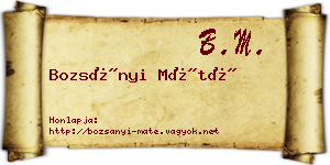 Bozsányi Máté névjegykártya